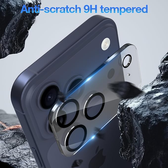 WHPXJY 2025 New Upgrade for 3 pack iPhone 17 Pro Max Camera Lens Protector-Tempered Glass Cover, 9H+ Shatterproof/Anti-scratch/Maintains Original Clarity/Easy to Install - Image 3