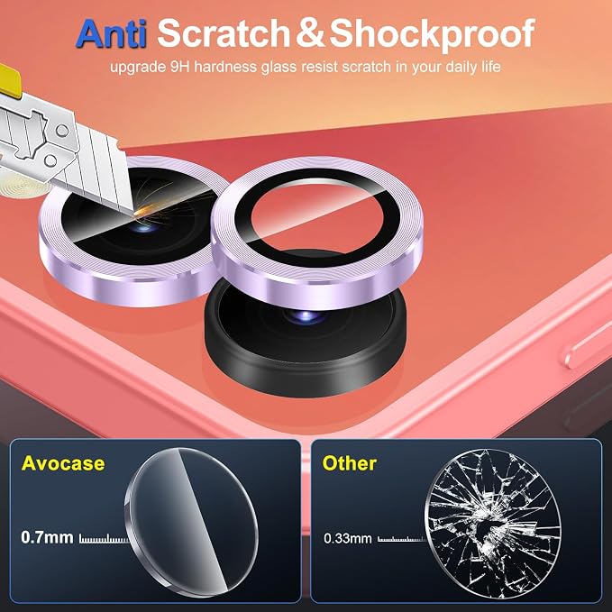 for Samsung Galaxy Z Flip 7 Camera Lens Protector, Individual Metal Ring Tempered Glass Lens Cover, [Strong Adsorption] Scratch Resistant Ultra-Thin HD Clear Lens Cover, 1 Set-Purple - Image 3