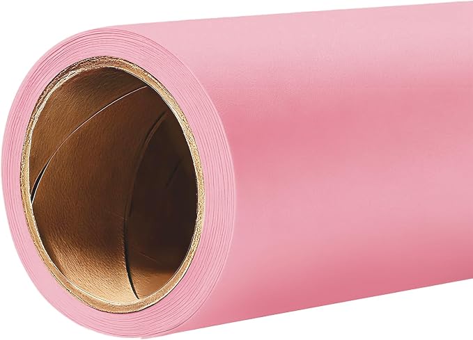 YSKE-Seamless Pink Paper Backdrop Roll for Photography,Photo Background,and Photoshoot Cover–Roll of Paper with Backdrop Cover for Background Stand,Thick Anti-Wrinkle Matte(53''x16.4'Pink) by YSKE