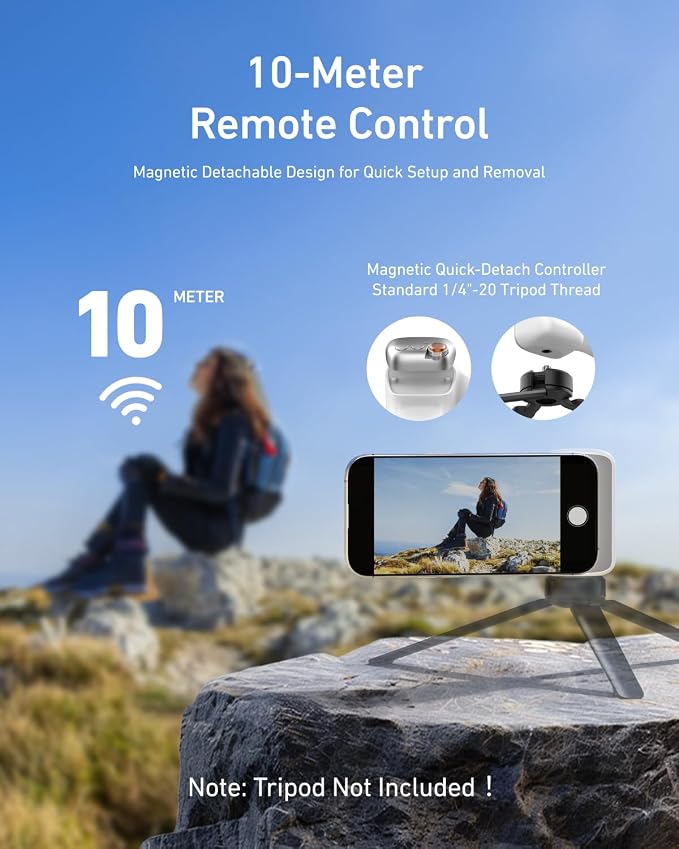 TELESIN Magnetic Phone Camera Grip & C03 Magnetic Selfie Light Creator Kit | Fun Shot Selfie Grip Handle Bundle Kit Compatible for iPhone Magsafe & Android Selfies/Photography/TikTok/Zoom Calls/Video - Image 5