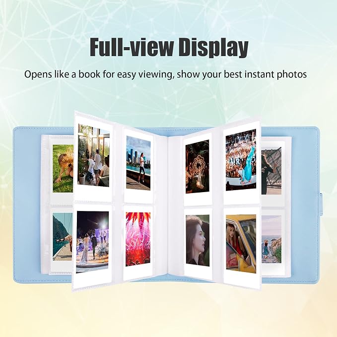 Veicevol 256-Pocket 2x3 Photo Album for Instax Mini and Polaroid | PU Leather Cover Keeps, Fits Instax Mini and Polaroid 2x3 Photos, Protects Travel, Wedding and Family Memories - Image 2