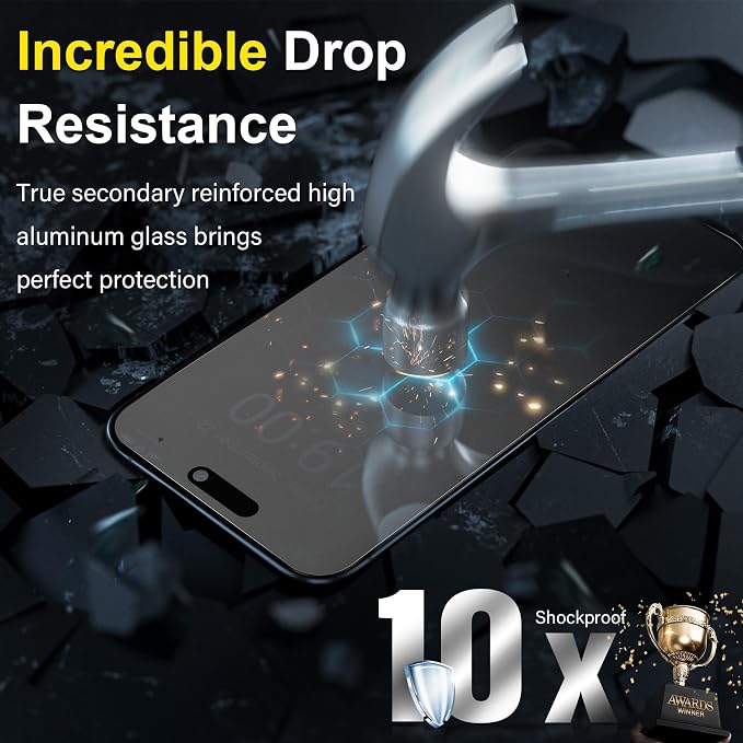YWXTW 2 Pack Matte Screen Protector for iPhone 16 Pro Max 6.9 Inch + 1 Set Camera Lens Protector, Anti Glare Anti Fingerprint 16 Pro Max Glass Screen Protector, Bubble Free, Smooth as Silk - Image 4