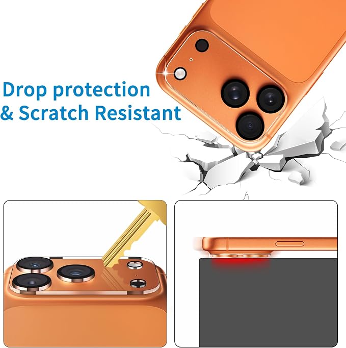 Dengduoduo 3 Pack Camera Lens Protector for iPhone 17 Pro Max, Tempered Glass, Ultra HD, 9H Hardness, Anti-Scratch, Case Friendly, Easy to Install [No Affect on Night Shots] - Image 5