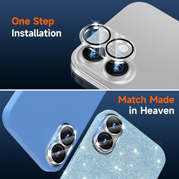 WHPXJY (3 Pack Camera Lens Protector Compatible for iPhone 16/16 Plus Tempered Glass, Maintains Original Clarity/Ultra HD Clear/Shatterproof/Anti-scratch/Case Friendly/Easy to Install - Image 6