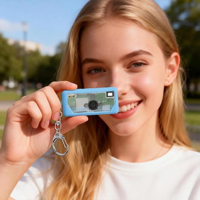 Silicone Case for Kodak CHARMERA Millennium Keychain Mini Digicam Blind Box | Soft Keychain Camera Sleeve, Precise Cutouts, Case-On Charging & SD Card Access, For Collectors & Daily Carry, Blue - Image 9