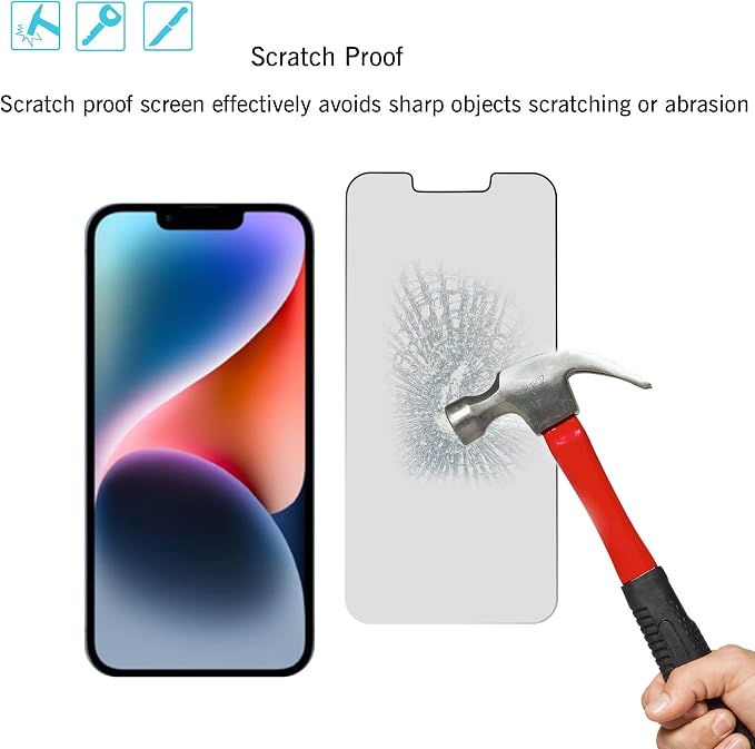 Ailun Privacy Screen Protector + Camera Lens Protector for iPhone 14 | 2+2 Pack, 6.1 inch, Anti Spy Private Tempered Glass Film, Case Friendly, HD - Image 5