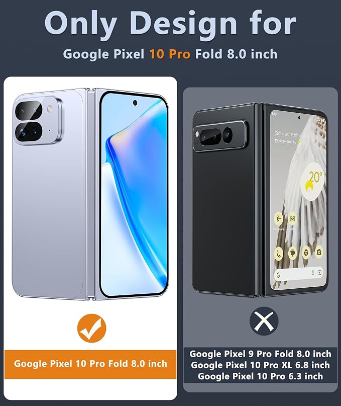FNTCASE for Google Pixel 10 Pro Fold Case, Fit for Magsafe, Translucent | Matte Back, Strong Magnetic Charging, Slim, Tough, 14FT Military Grade Drop-proof, Anti Slip, Anti Fingerprint, Blue - Image 2