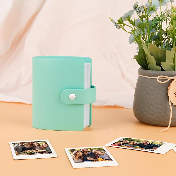 Ruibytree 52 Pockets Small Photo Album 2x3 for Instax Mini, Green, 1 Pack | Pocket-Size, PU Leather Cover, Snap Closure, Acid-Free Pages, Fits Polaroid 2x3 Photos, Kodak Mini Prints & ZINK Photos - Image 7
