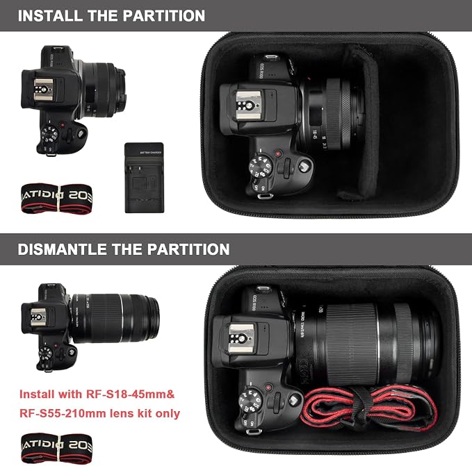 GWCASE Compact Hard Case for Canon R100 R50, RF-S18-45mm & 55-210mm Kit, S | Exclusively for Canon EOS R100 & R50 Mirrorless; Fits Body + RF-S18-45mm or RF-S55-210mm Lens; Not for Video Cameras,Box Only - Image 5