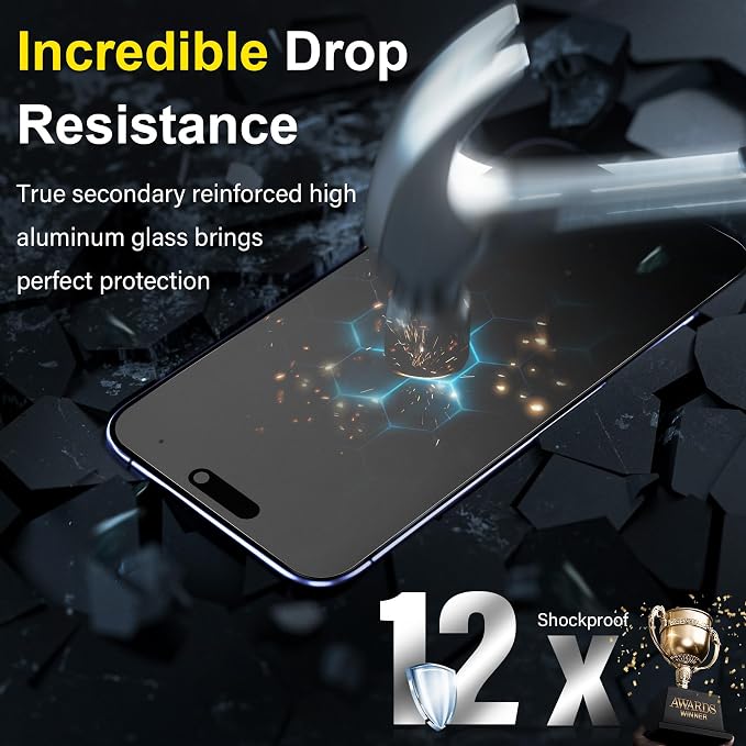 YWXTW 2 Pack for iPhone 17 Matte Screen Protector 6.3 Inch + 1 Set Camera Lens Protector, [1S Pull-Out] Anti Glare Anti Fingerprint 17 Glass Screen Protector, Bubble Free, Smooth as Silk - Image 4