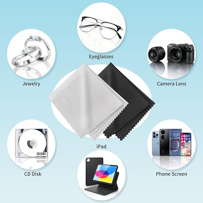 Eye Glass Clean Cloths 6*7in 6 Pcs, Individually Wrapped, High-Density, Ultra Soft, Scratch-Free Premium Microfiber Cleaning Cloth for Glasses, Camera Lens, Screen, Electronics, Tv, Eyeglass. - Image 5