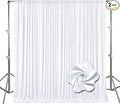 10ft x 10ft White Backdrop Curtains for Parties, Polyester Fabric Backdrop Drapes with Rod Pockets for Weddings, Birthday, Halloween, Photography, Christmas Party Background Curtain, 2 Panels by Tisspoms
