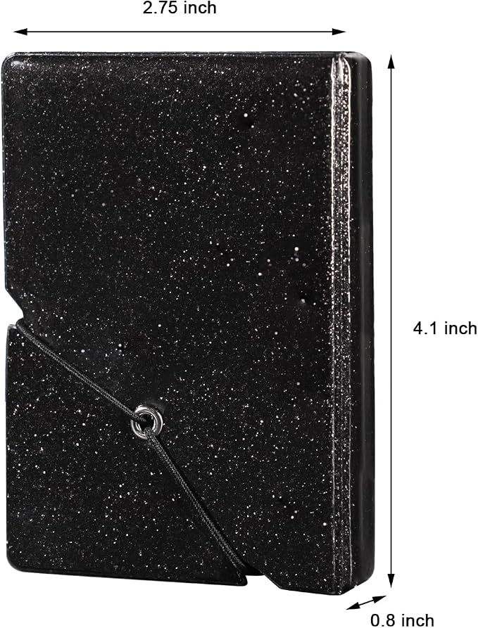 2x3 Instax Mini Photo Album, 28 Pockets. Glitter Black, 2PK | Portable Wallet Size Album Stores 2x3 inch Instant Photos. Fits Polaroid, Instax Mini, Kodak Mini Prints and Zink. - Image 2