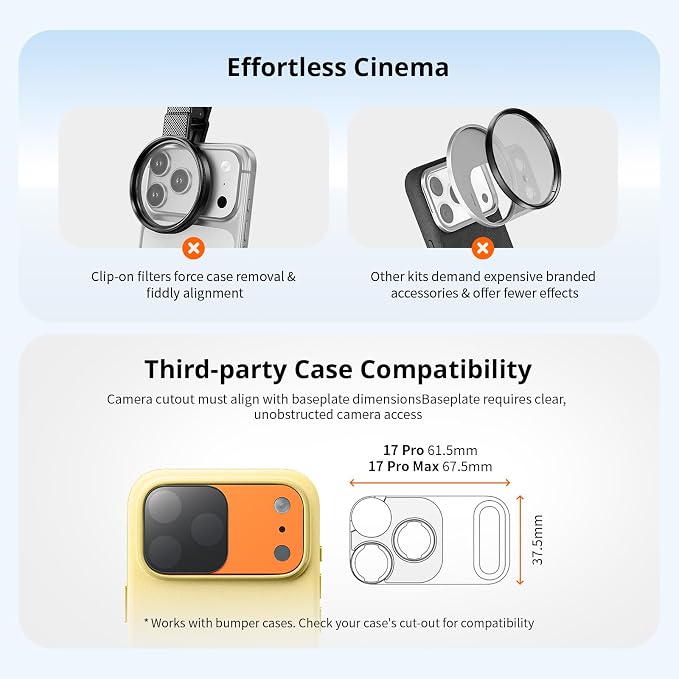SmallRig ND/Black Mist Filter Kit for iPhone 17 Pro Max, 6 Pack, Silver | Includes 1/4 Black Mist, ND2, ND4, ND8, ND16, ND32 filters, magnetic base mount, 6-pack, silver - Image 4