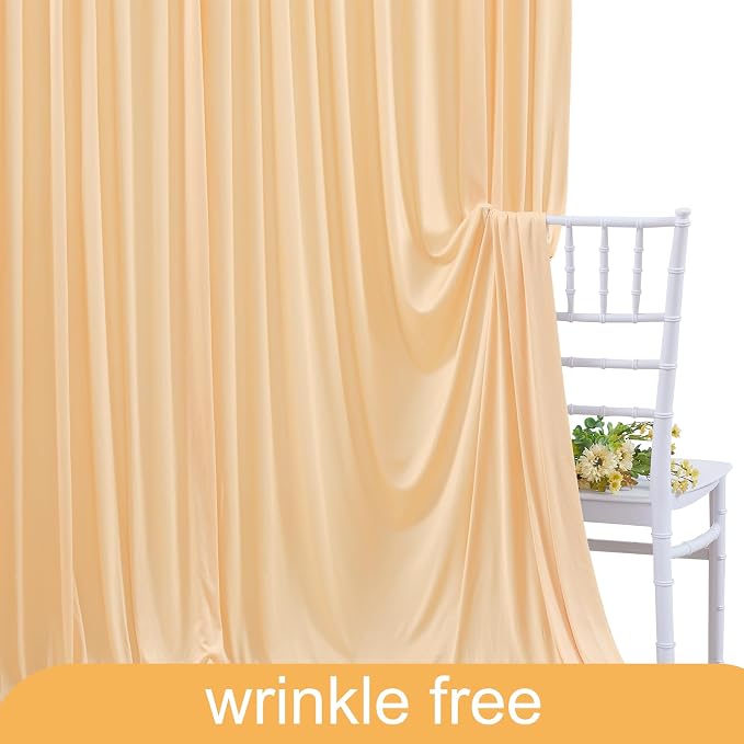 10x10 Dark Champagne Backdrop Curtain for Parties Wedding Baby Shower Wrinkle Free Photo Curtains Backdrop Drapes Fabric Decoration for Bridal Shower 5ft x 10ft,2 Panels - Image 6