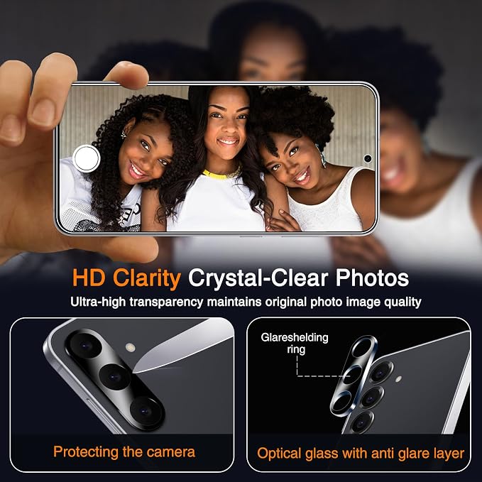 Wiaocit Tempered Glass Privacy Screen Protector for Samsung Galaxy S25 FE | 3+3 Pack, 9H Hardness, Camera Lens Protector, Installation Frame, Bubble Free, Case Friendly - Image 6