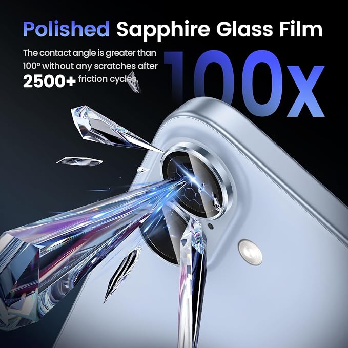 Tensea for iPhone 17 Camera Lens Protector, Camera Cover Screen Protector | Metal Individual Ring with 9H Tempered Glass for iPhone 17 6.3inch, HD Clear, Easy Installation, Full Protection - Image 6