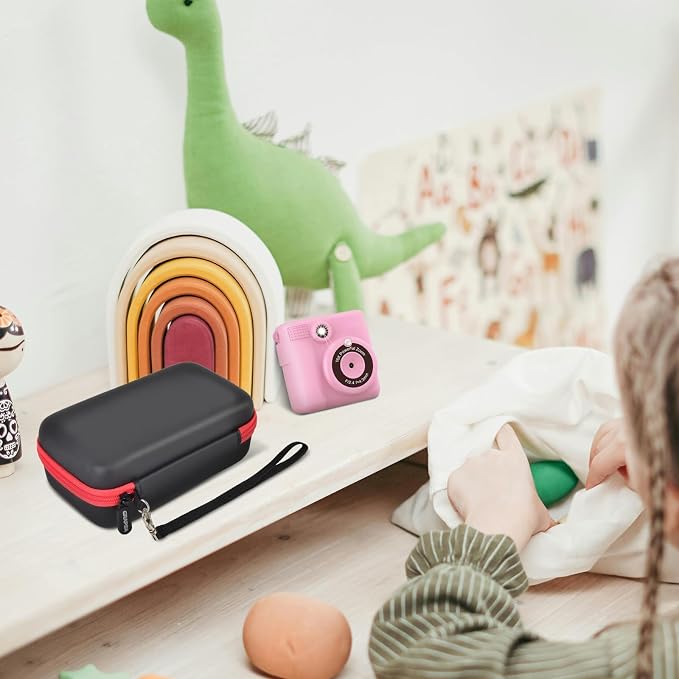Kids Instant Print Camera Case, Travel Storage Bag for Girls Boys | for ESOXOFFORE for Dylanto for Anchioo for WEEFUN for GKTZ for Amzelas for Mafiti, Mesh Pocket, Wrist Strap, Black - Image 7