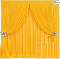 4 Panels Marigold Backdrop Curtain for Parties Wrinkle Free Photo Curtains Backdrop Drapes Fabric Decoration for Wedding Birthday Party Baby Shower 20ft(W) x 10ft(H) by Tao-GePartyDecorations