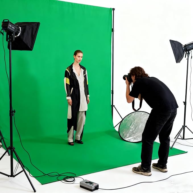Green Screen Backdrop 10x20ft Photo Backdrop Chromakey Muslin Portrait Green Backdrop for PS Keying/Video Creation/Studio Portrait Shoots - Image 2