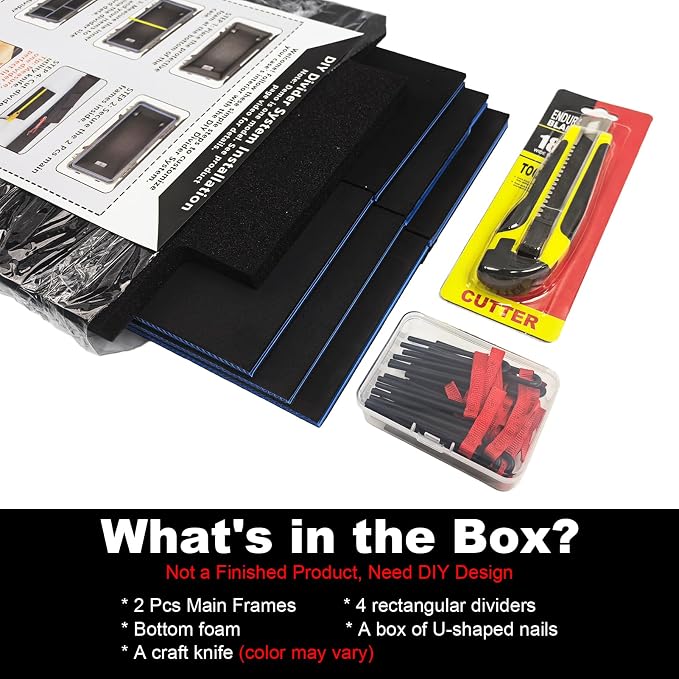 LAFENLIN DIY Divider System for Pelican 1510/Apache 5800,U-Clips & Red Tabs | Professional Divider with U-clips & Red Pull Tabs, Utility Knife.Customizable for Tools,Cameras,Medical,Tactical Gear-NO CASE - Image 3