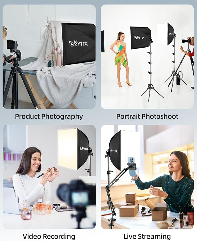 Softbox Lighting Kit 16x16in Soft Box 1Pack Upgrade 135W 2700-6400K 100V-240V E27 LEDBulb Continuous Photography Lighting,Photo Studio Light Equipment for Camera Shooting Video Recording - Image 5