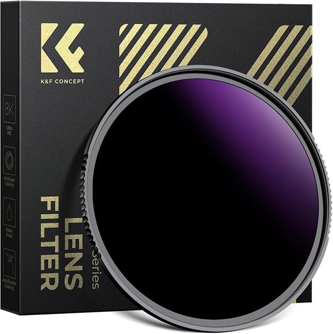 K&F CONCEPT 82mm ND100000(16.6 Stops) High Definition ND Lens Filter | Optical Glass Fixed Neutral Density Lens Filter with 28 Multi-Layer Coatings (Nano X Series) FN706 by KFCONCEPT