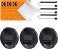 K&F CONCEPT 37mm 9-in-1 Center Pinch Lens Cap + Anti-Loss Keeper Leash | Microfiber Cleaning Cloth Kit Compatible with Nikon, Canon, Sony, Fujifilm Camera Lenses by KFCONCEPT