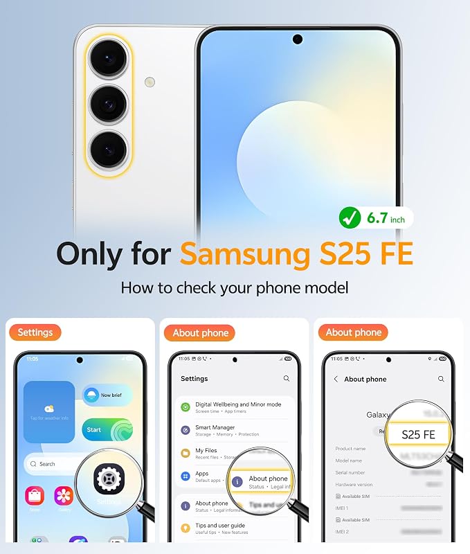 FNTCASE for Samsung Galaxy S25 FE Case, Fit for Magsafe, Screen Protector | Translucent Matte Magnetic Back, 14FT Military Grade Drop Protection, Slim Shockproof Protective Phone Cover, White - Image 2