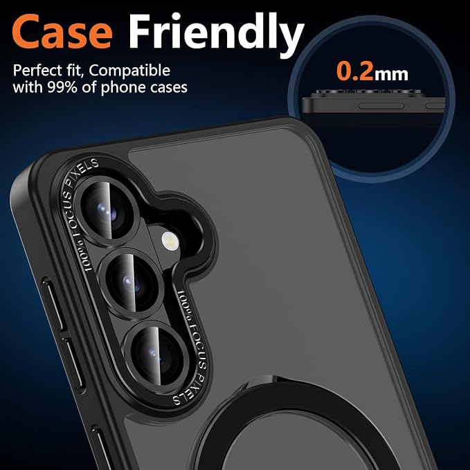 for Samsung Galaxy S26 Camera Lens Protector, Individual Metal Ring Tempered Glass Lens Cover, [Strong Adsorption] Scratch Resistant Ultra-Thin HD Clear Lens Cover, 1 Set-Black - Image 6