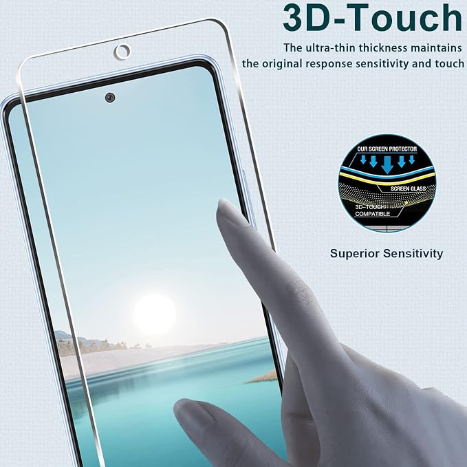 [3+3 Pack] Galaxy A53 5G Screen Protector + Camera Lens Protector, HD Tempered Glass Film, 9H Hardness, Scratch Resistant, Easy Installation, Bubble Free, Screen Protector for Samsung Galaxy A53 5G - Image 5
