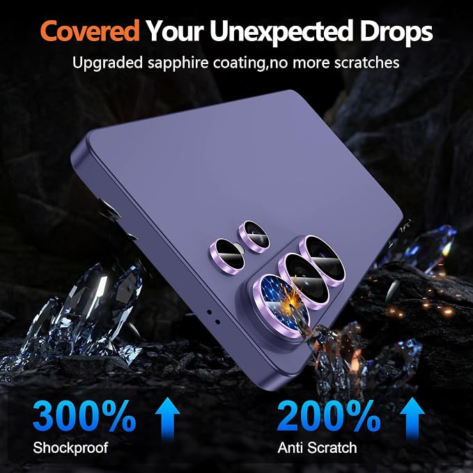 for Samsung Galaxy S26 Ultra Camera Lens Protector, Individual Metal Ring Tempered Glass Lens Cover, [Strong Adsorption] Scratch Resistant Ultra-Thin HD Clear Lens Cover, 1 Set-Purple Ring - Image 5