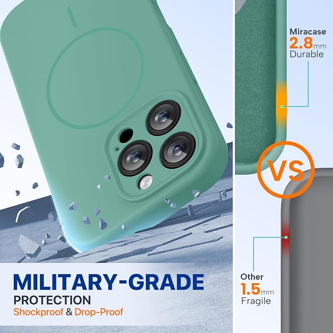 miracase Magnetic for iPhone 16 Pro Max Case, [Soft Anti-Scratch Microfiber Lining], Compatible with MagSafe, Liquid Silicone Case Shockproof Drop Protection Phone Case for 16 ProMax,Midnight Green | Compatible with MagSafe, Soft Microfiber Lining, Pre... - Image 2