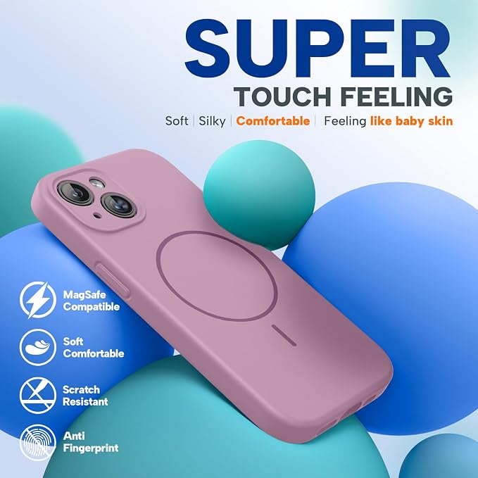 Miracase Silicone & Magnetic for iPhone 15 Plus Case, Blackcurrant | Compatible with MagSafe, Soft Microfiber Lining, Liquid Silicone Case Shockproof Drop Protection Phone Case for 15 Plus - Image 6