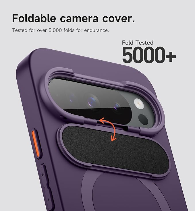 SURITCH for Google Pixel 10 Pro XL Phone Case, Compatible with MagSafe, Protective Cover with Camera Cover & Adjustable Metal Kickstand for Pixel 10 Pro XL 2025 -Dark Purple - Image 3
