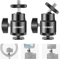 Neewer Mini Ball Head with Cold Shoe & 1/4” Screw, 2 Pack, 360° Swivel 90° Tilt Ballhead Camera Mount Hot Shoe Adapter for Camera, Camcorder, Smartphone, LED Video Light, Microphone, Ring Light, ST17 by Neewer