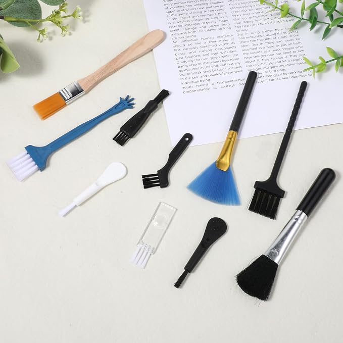 Keyboard Brush, 10 Pcs Mini Anti Static Brush Keyboard Cleaning Brushes Kit Nylon Dust Cleaning Brushes for Electronic Devices Computer Motherboard Fans Camera Small Space - Image 7