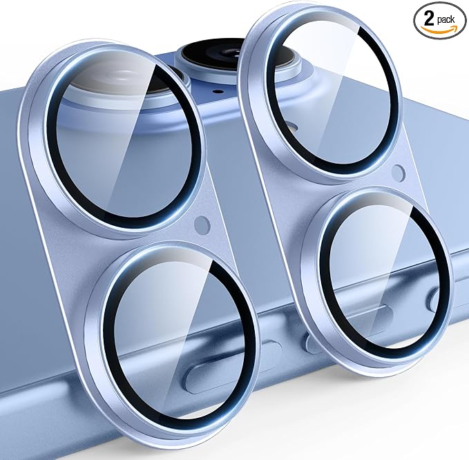 TAURI 2 Pack for iPhone 17 Camera Lens Protector, Mist Blue | Full Coverage Military-Grade Shatterproof, Upgrade AR Anti-Reflection Ultra Clear Transmission & Case Friendly by TAURI
