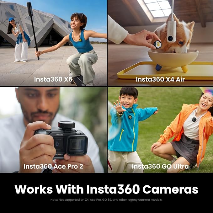 Insta360 Mic Pro Transmitter, Wireless Mini Lavalier Microphone for iPhone/Camera/Android, Video Recording, Bluetooth, Customizable E-Ink Display, 3-Mic Array, 32-bit Float Internal Recording - Image 5
