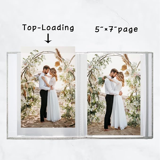 Small Photo Album 5x7, Pack of 2 Linen Picture Book, Each Mini 26-Page Album Holds 52 Photos, Art Presentation Folder for Postcards & Picture Storage - Image 4