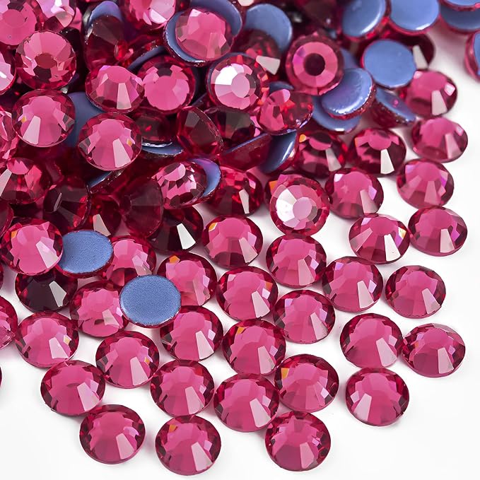 Jollin Hotfix Rhinestones Flatback Crystal Gems 4mm SS16, Rose | 1440pcs Hot Fix Crystals Glass Rhinestones for Bedazzling, Crafting, Clothes, Shoes & Accessories DIY Decoration by Jollin