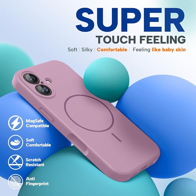 Miracase Silicone & Magnetic for iPhone 17 Case, Blackcurrant | Compatible with MagSafe, Silicone Camera Control Cover, Soft Microfiber Lining, Shockproof Drop Protection Phone Case for 17 - Image 5