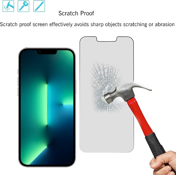 Ailun Privacy Screen Protector+Camera Lens Protector for iPhone 13 Pro Max | 2+2 Pack, 6.7 Inch, Anti Spy Tempered Glass, HD, Case Friendly - Image 5
