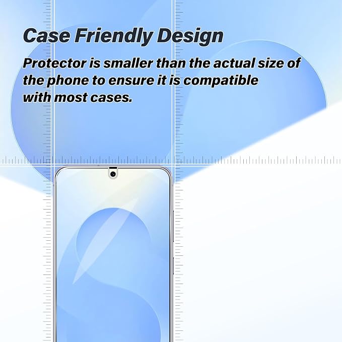 BIGFACE Galaxy S25 Tempered Glass Screen Protector + Camera Lens Protector [ 2 + 2 Pack ][Case Friendly] [Anti-Scratch] [Ultrasonic Fingerprint Unlock] Clear HD Protective Film for Samsung Galaxy S25 - Image 5