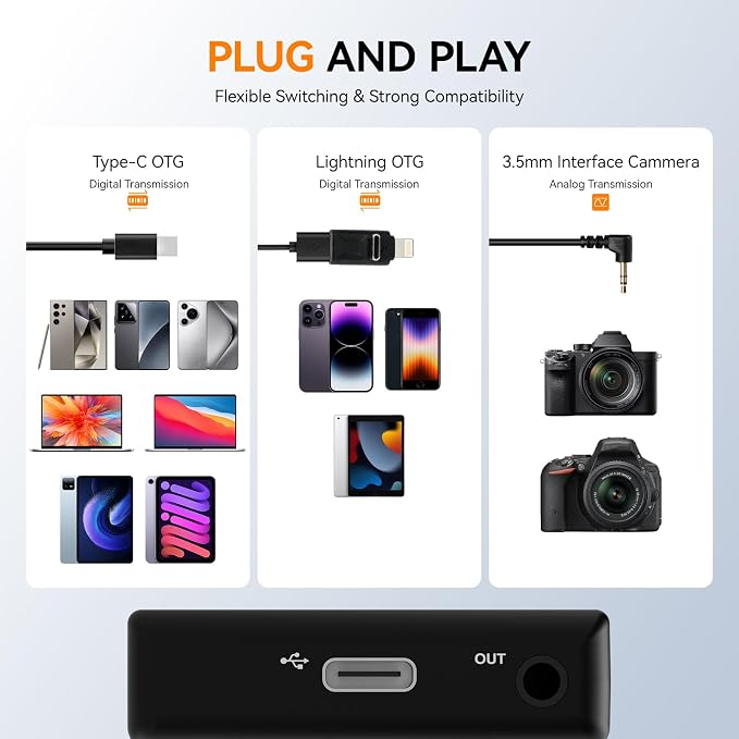 SVBONY D4 4-Person Wireless Lavalier Microphones Systems for Group Videos | Compatible with iPhone, Android, Camera, 2-Level Noise Reduction, 656ft Range, Smart Display, Magnetic Mount,Safety Track - Image 8
