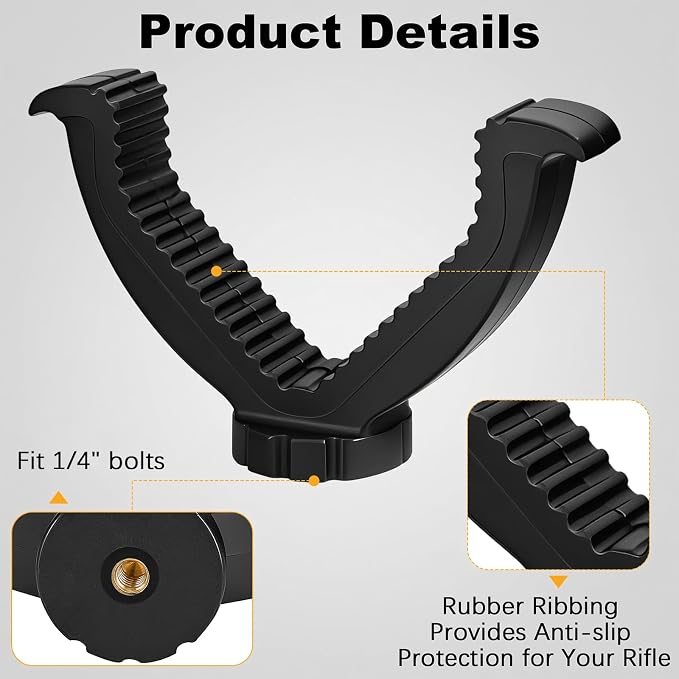 V Yoke Holder Shooting Rest, Tripod Shooting Portable V Yoke, Shooting Tripod Rifle Rest V Yoke Head for Outdoors Activities, Black - Image 2