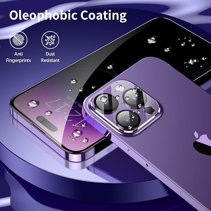 Fotbor Privacy Screen Protector for iPhone 14 Pro with Camera Lens Protector [3+3 Pack], with Easy Installation Kit, Anti Spy Private Full Coverage Tempered Glass Film 6.1 Inch, Bubble Free - Image 7