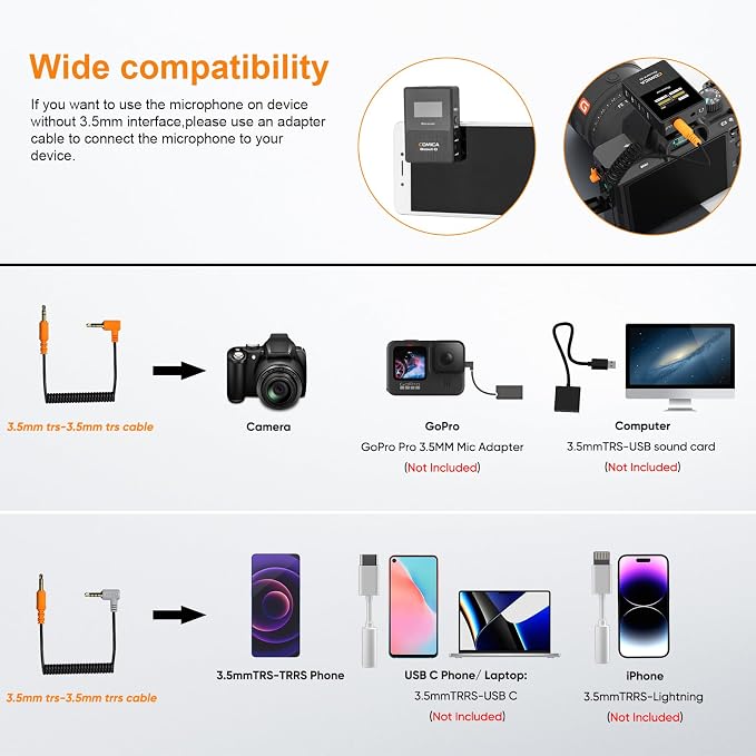 COMICA BoomX-D2 Wireless Lavalier Microphone for Camera iPhone & Android | 656ft Stable Range, Noise Cancelling, Dual Lapel Mic System with 2 Transmitters, Ideal for Vlog, YouTube, Content Creators - Image 3