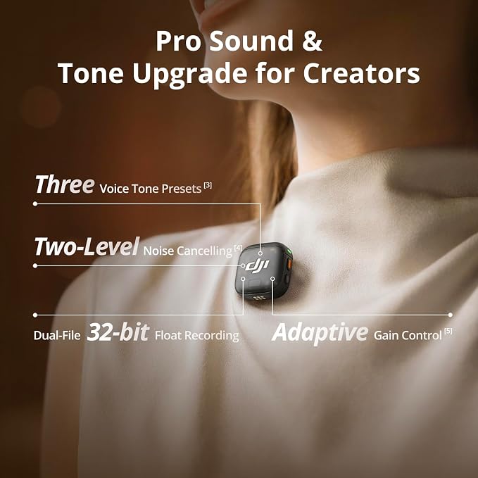 DJI Mic 3 (1 TX + 1 Mobile RX), Wireless Microphone | For iPhone 17/16/15 & Android/Tablet/PC, Plug-and-Play, Noise Cancelling, Ultralight, Adaptive Gain Control, Vlog - Image 3