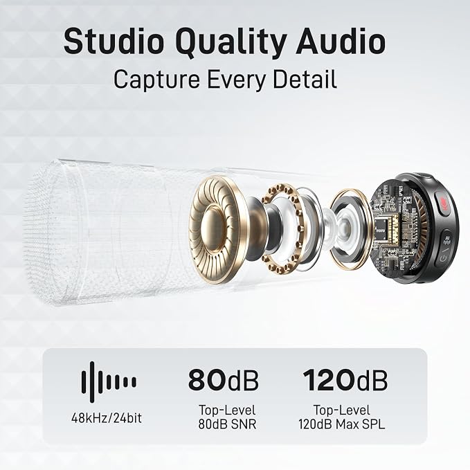 MAONO T5 Wireless Lavalier Microphone for Camera (2 TX+1 RX+Charing Case) | Magnetic Lapel Mini Mic with 48khz/24bit Audio, AI Noise Reduction,1000ft, 40H, Gain Knob for Video Recording Content Creator - Image 2